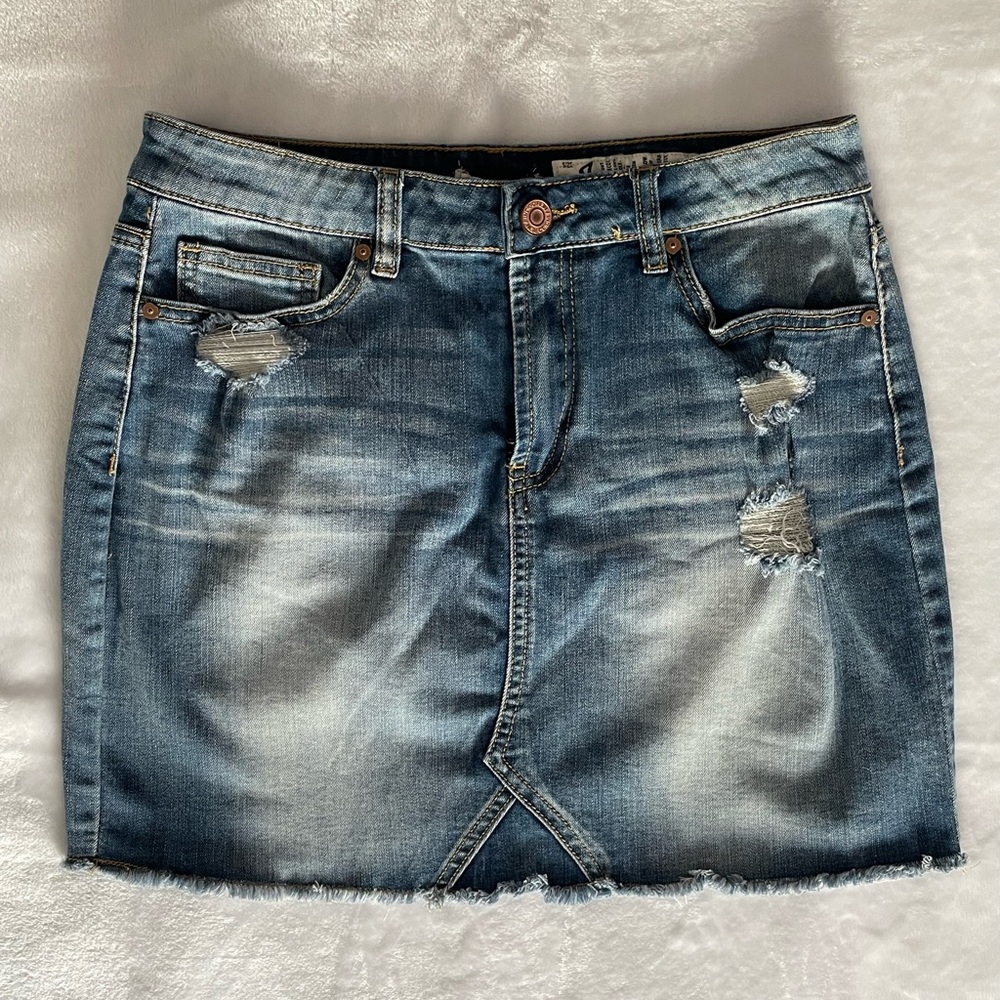 Denim Ripped Junior Skirt